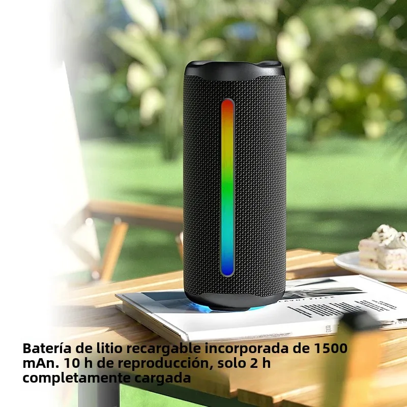 Rockmia EBS-613 Altavoz RGB portátil Bluetooth 5,3 potente caja de bajos tela de luz LED colorida malla 1800MAH impermeable al aire libre - imagen 5