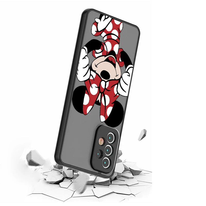 Disney Minnie Mouse rojo esmerilado translúcido para Samsung Galaxy S24 S23 S22 S21 S20 FE S10 S9 S8 Plus Ultra Pro 5G Funda - imagen 4