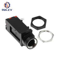 Conector Jack 6.35mm Mono Soldadura Línea para Micrófono 3 Pines