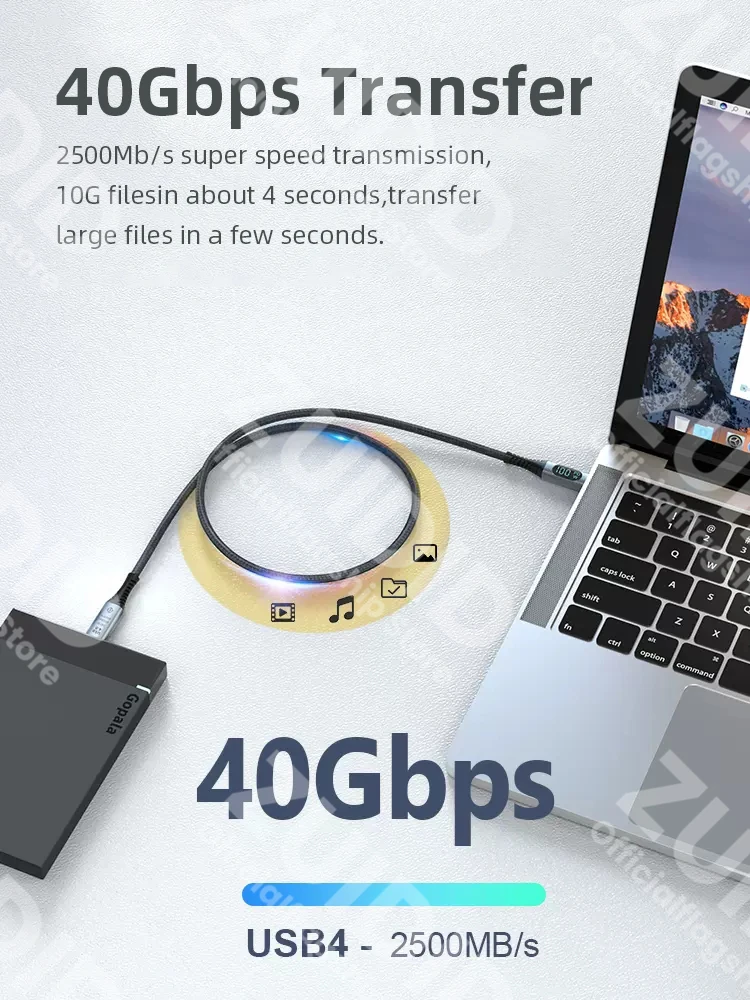 Cable USB4 USB-C 40Gbps - Carga rápida 240W 8K 60Hz - imagen 4