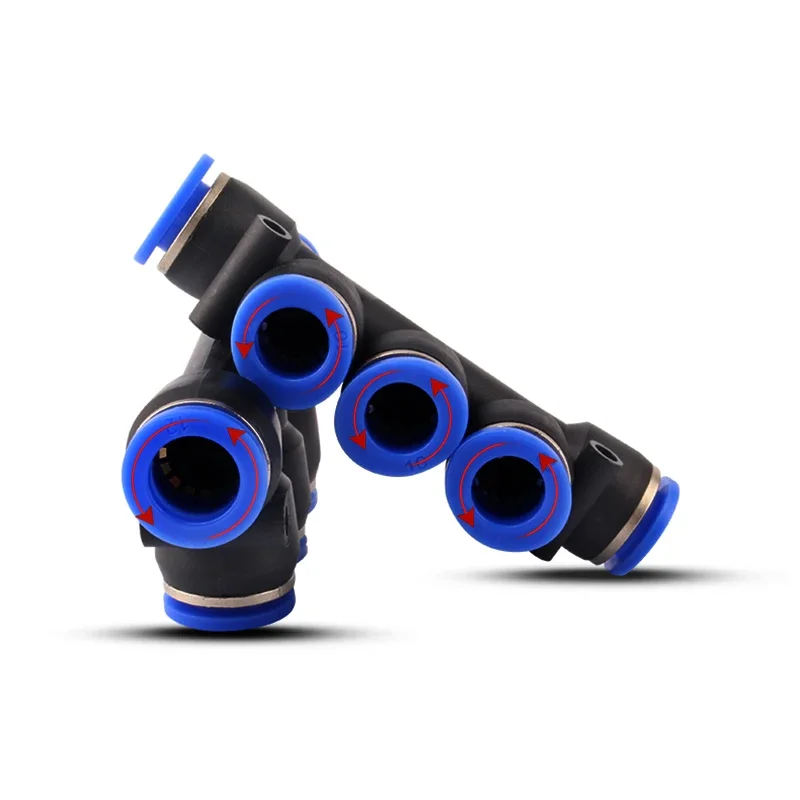 Accesorios neumáticos de aire, conectores de liberación rápida PK 6mm 8mm 10mm 12mm, plástico, 5 vías, accesorio para manguera de aire, piezas neumáticas - imagen 3