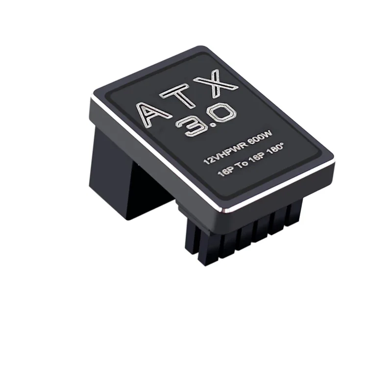 Conector macho a hembra de giro de 180 grados 12VHPWR 12 + 4 16 pines 600W adaptador de fuente de alimentación PCIe5.0 tarjeta gráfica adaptador de corriente ATX3.0 - imagen 4