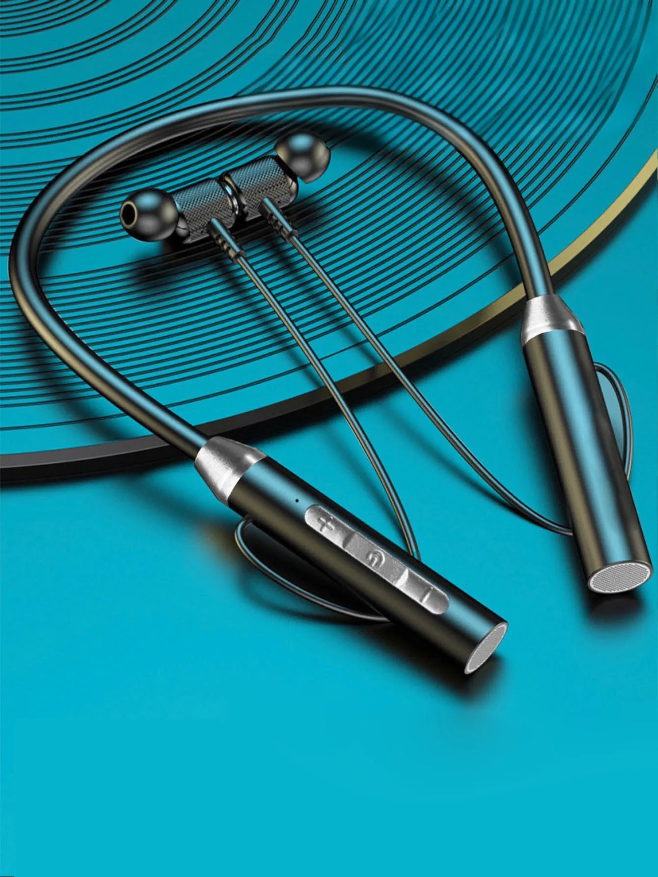 Auriculares inalámbricos magnéticos para el cuello, auriculares inalámbricos estéreo intrauditivos HD, auriculares para correr con Mike, batería de larga duración