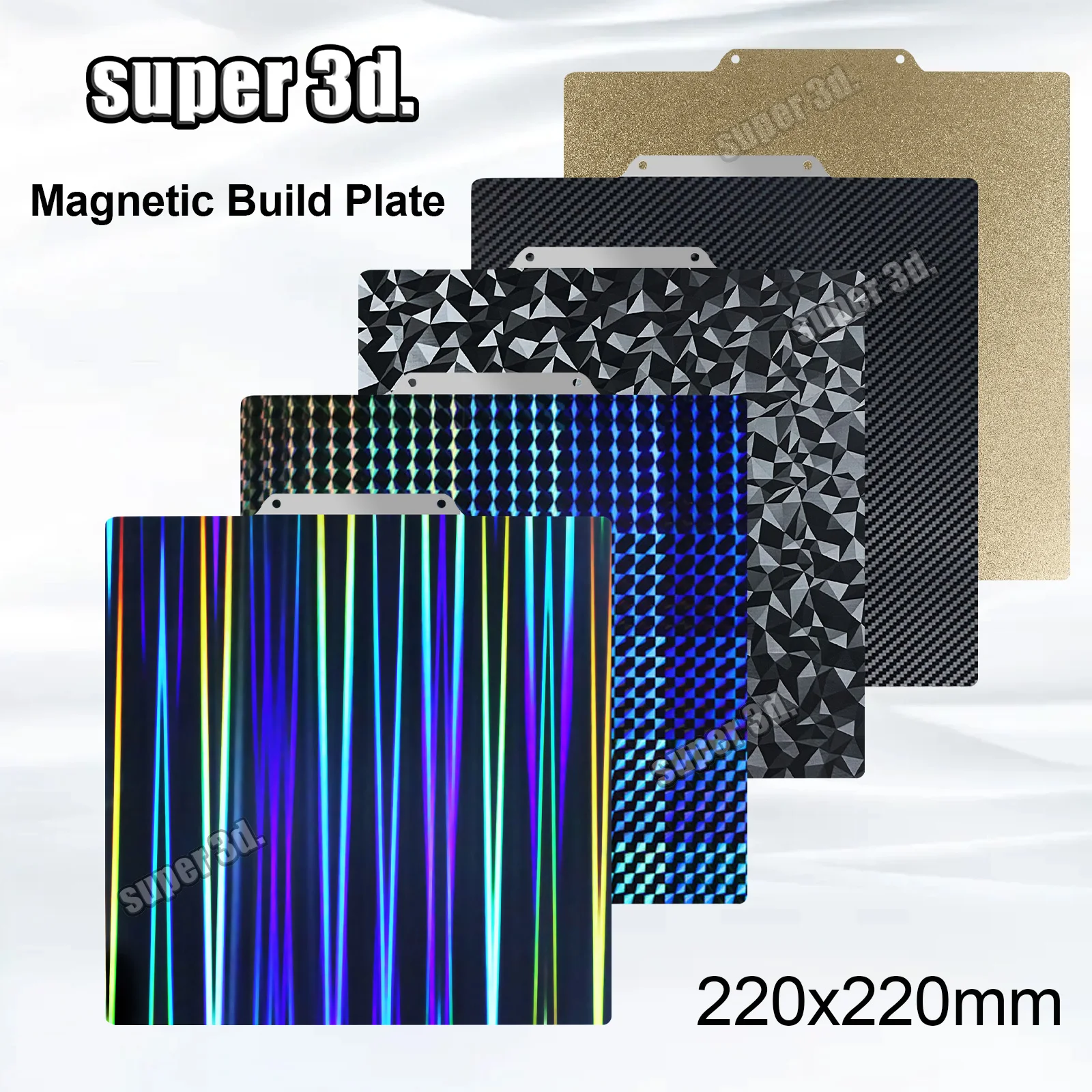 Placa de construcción PEI PEO 220x220, cama magnética, cama térmica Anycubic, placa de carbono suave de doble cara para mascotas, hoja de acero para resorte, pieza de impresora 3D
