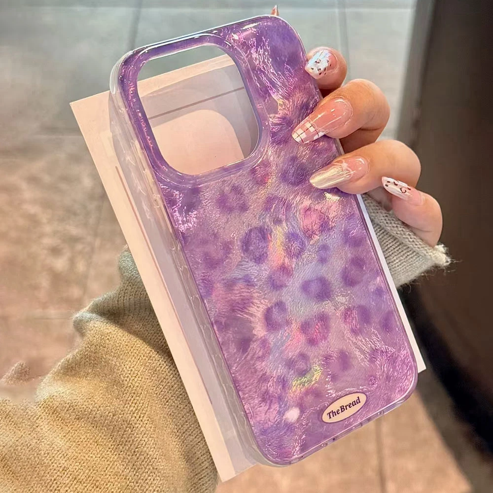Funda de teléfono con diseño de leopardo morado de lujo para Xiaomi Redmi Note 14 13 12 11 11S 10 10S 8 9 Pro 15C 9C 13C 14C A3 A3X 9C A1 - imagen 3