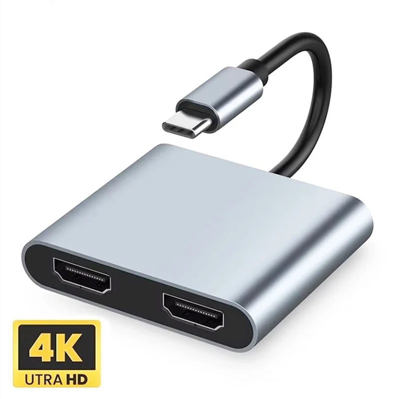 Estación de acoplamiento USB C con dos puertos compatibles con HDMI, concentrador MST para Macbook Pro, portátil, Thunderbolt3/4 a convertidor Dual 4K @ 30Hz