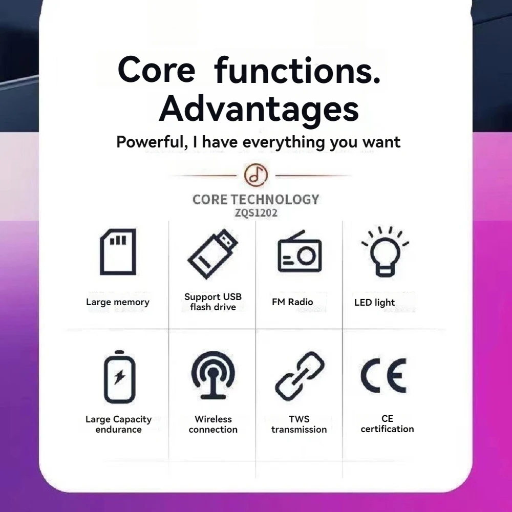 Altavoz Bluetooth inalámbrico portátil, luz LED RGB de 1500MAH, altavoz estéreo con subwoofer para exteriores, altavoz impactante de alto volumen para el hogar - imagen 2