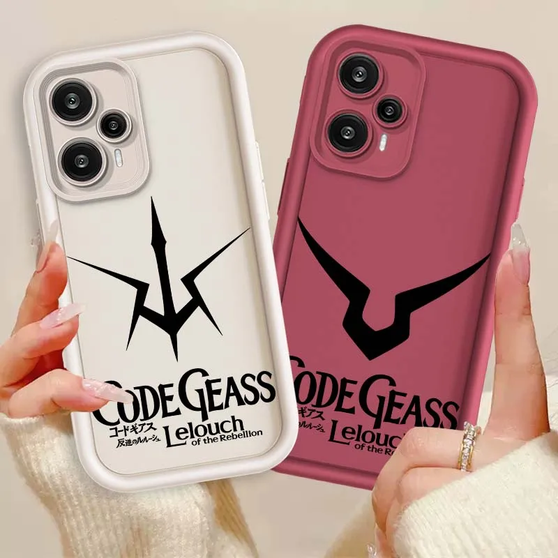 Funda con logotipo de CÓDIGO de Anime GEASS para Xiaomi Poco X3 X4 X5 X6 X7 C65 C75 M4 M5 M5S F6 F4 F5 Pro GT NFC, funda de teléfono con escalera ocular