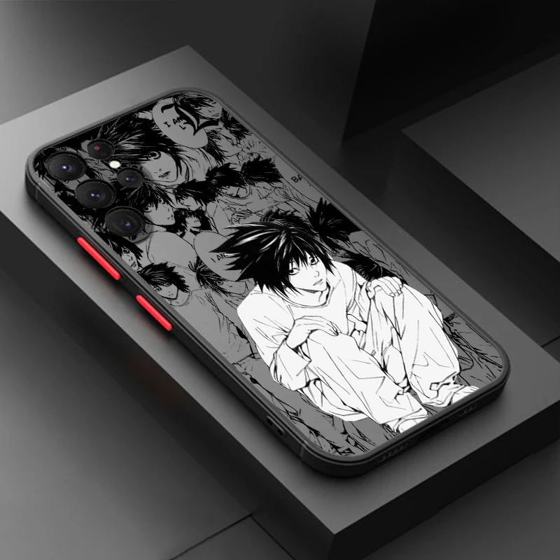 Funda de teléfono translúcida esmerilada Death Note L Lawliet para Samsung A72, A54, A53, A52S, A34, A32, A33, A24, A23, A22S, A02 Lite - imagen 3