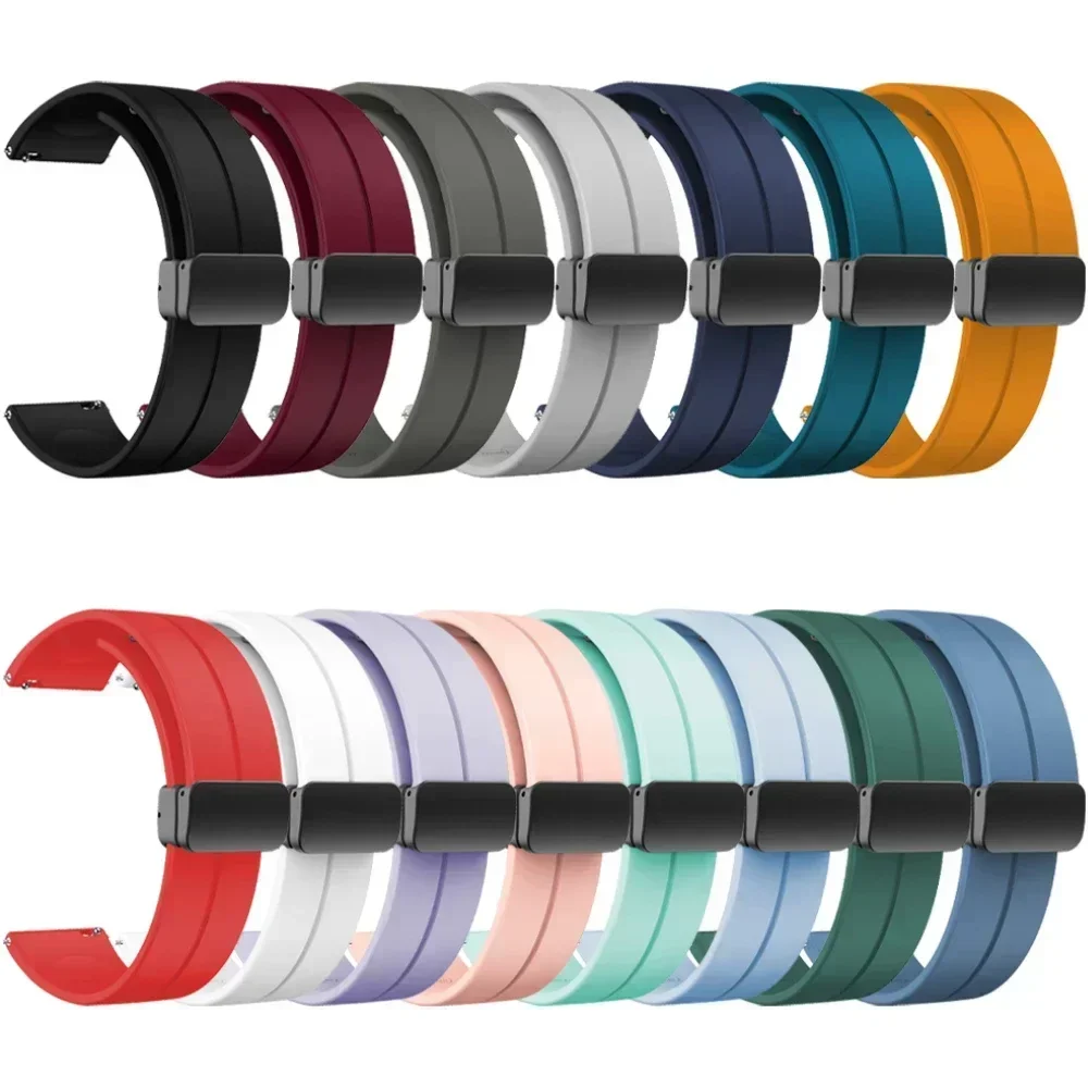 Correa magnética de silicona de 20mm y 22mm para Amazfit Helio, correa deportiva para Amazfit Helio/Bip 3 6 5/Cheetah Pro-Round/Active 2/Balance 2 - imagen 2