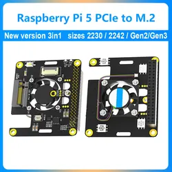 Raspberry Pi 5 HAT M.2 NVMe con ventilador para SSD 2230/2242