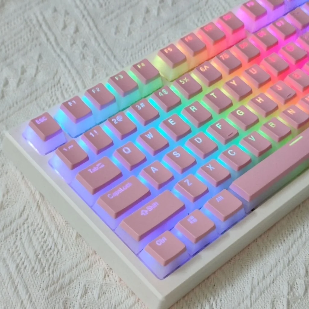 Teclas de pudín de alta calidad, teclas transparentes, teclados personalizados, altura OEM, 130 teclas