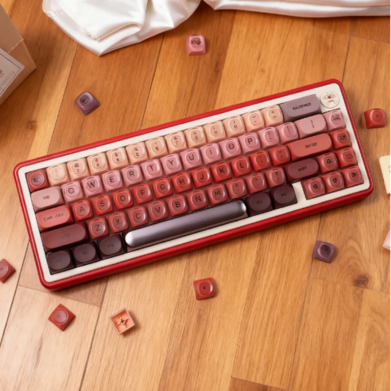 HOA Foundation-teclas de teclado mecánico para mujer, color rosa/azul/verde, PBT + PC, bonita gorra de bola para juegos, periférico de escritura personalizado para oficina - imagen 3