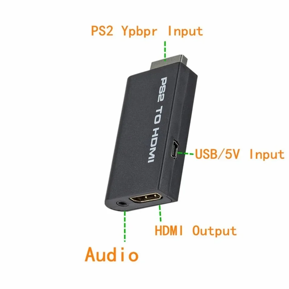 WvvMvv-Convertidor de Audio y vídeo compatible con PS2 a HDMI, 480i/480p/576i, con salida de Audio de 3,5 Mm, compatible con todos los modos de visualización de PS2 a HD - imagen 3