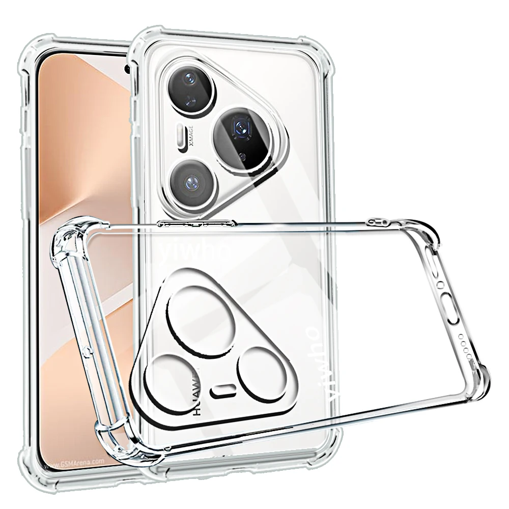 Funda de teléfono transparente para Huawei Pura 80 Pro + Ultra P80, funda trasera transparente de TPU suave para Huwei Pura 70 60 Pro Plus P70 P60 Pura80
