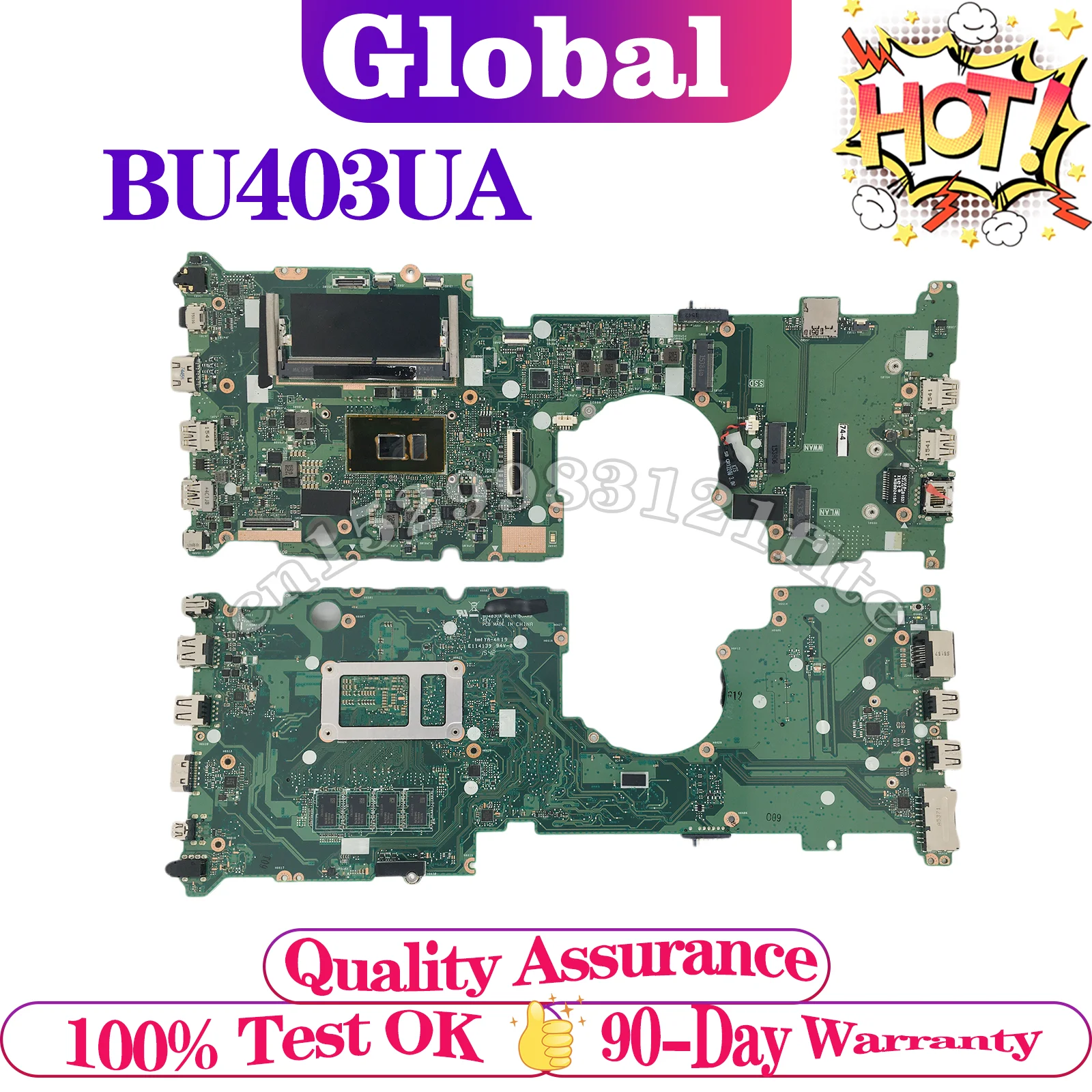 Placa base para portátil BU403UA B8430UA BU403U para placa base de ordenador portátil ASUS 4GB-RAM i7 i5 i3 6. a generación - imagen 2