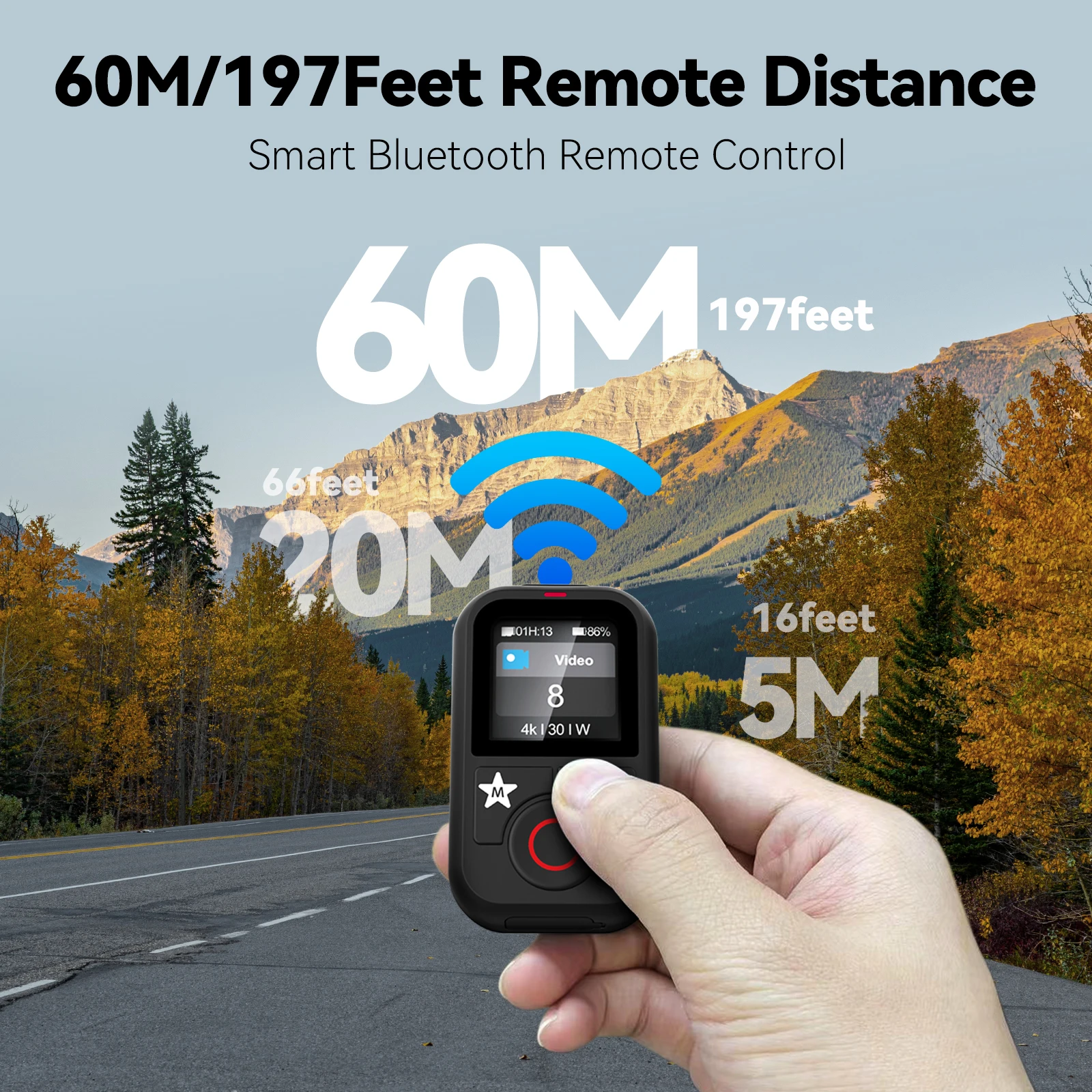 TELESIN T13 Control remoto impermeable Bluetooth para GoPro Hero 8Max 13 12 11 10 9 con correa para muñeca para accesorios de Cámara de Acción - imagen 4