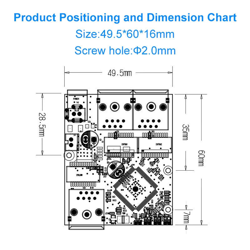 Módulo de interruptor Gigabit Ethernet de 3 puertos de grado Industrial, placa base interna PCBA de dispositivo de transmisión de red uno a dos