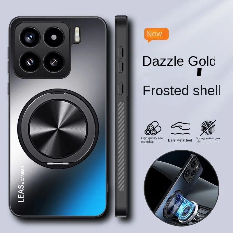 Para Xiaomi Mi 14T Pro funda dura mate con soporte de anillo funda protectora trasera magnética para Xiaomi Mi 13T 12T 14T Pro Shell