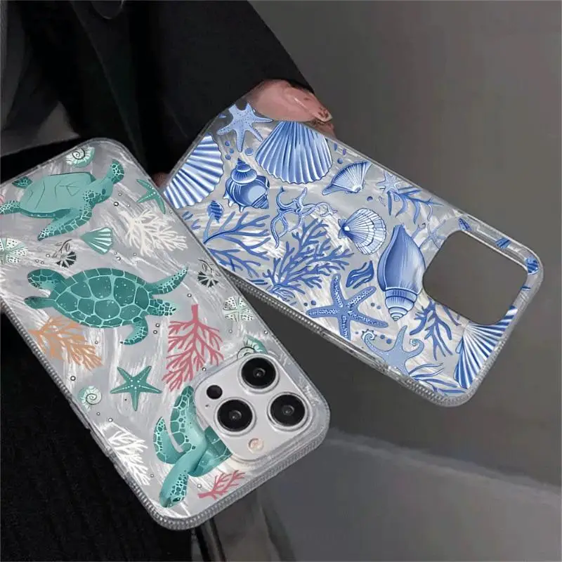 Funda Sea Turtle Conch para iPhone 13 17 16 15 14 13 11 Pro Max XR 7 8 Plus, funda protectora de pantalla a prueba de golpes - imagen 2