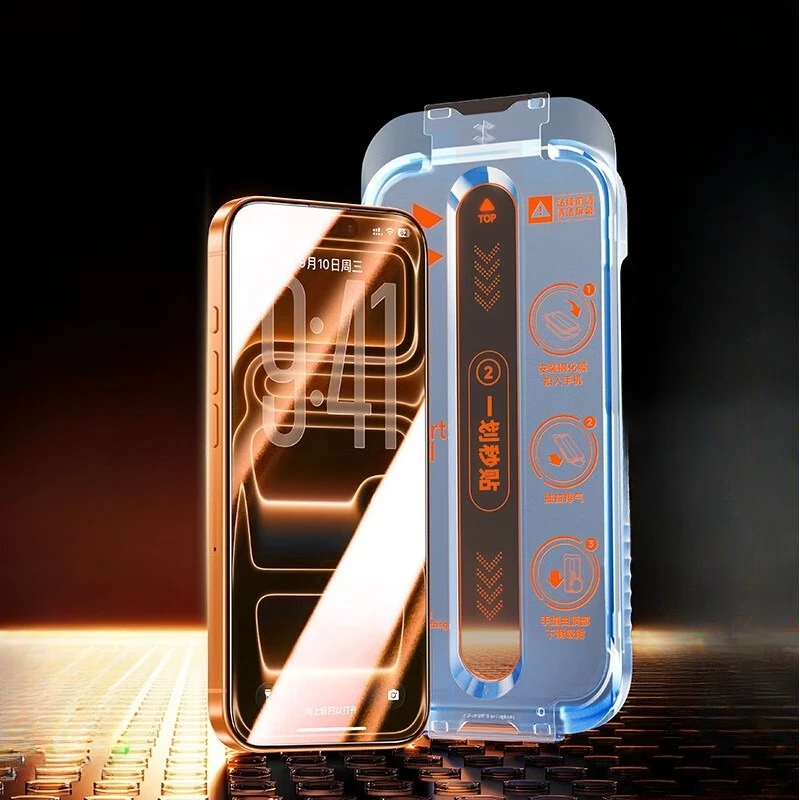 Protector de pantalla de fácil instalación para iPhone 17 Pro Max 17Air 17Pro 17ProMax HD película de cubierta completa de vidrio templado antiazul