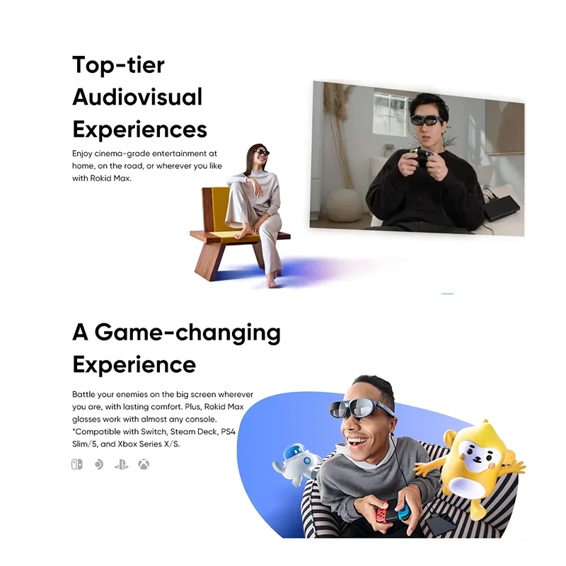 Rokid Max-gafas inteligentes AR 3D, lentes Micro OLED de 215 ", pantalla máxima de 50 °, FoV, para teléfonos, PC, pantalla proyectada, todo en uno, navidad, novedad - imagen 3