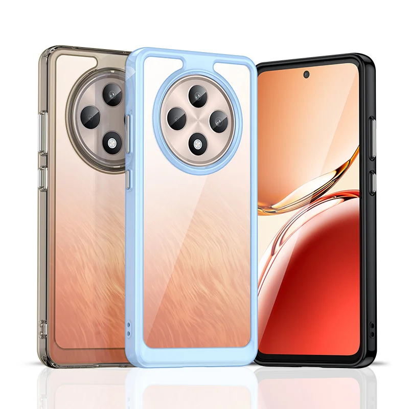 Funda de TPU colorida transparente para OPPO Reno12 F FS 5G Reno 12F 12FS funda protectora transparente Fundas Coque Capa