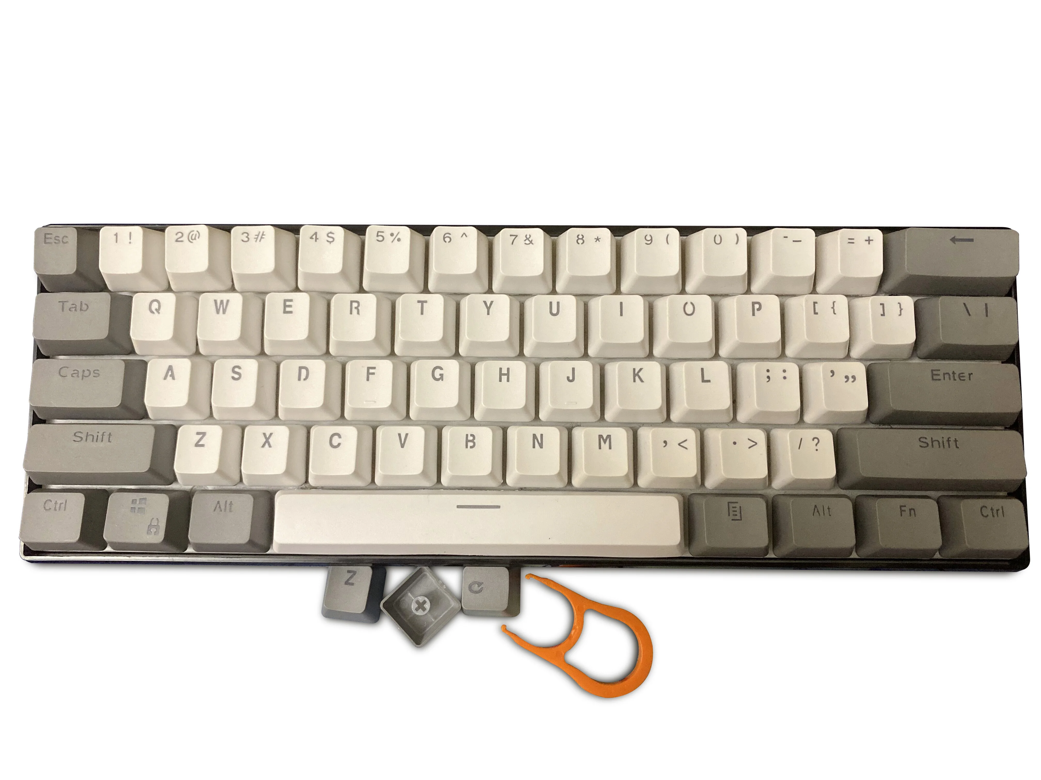 Teclas de 61 teclas, Material PBT, perfil OEM, retroiluminado, doble disparo, color gris y blanco, solo se venden - imagen 4