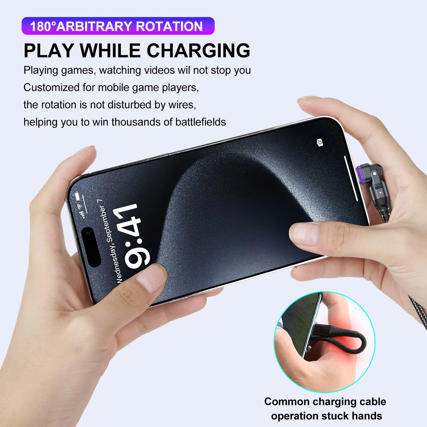 PD3.1 Cable de carga rápida magnético de 240W Cable de datos tipo C 5A para tableta portátil Xiaomi 14 iPhone 16 15 Pro Max POCO Oneplus Realme - imagen 4