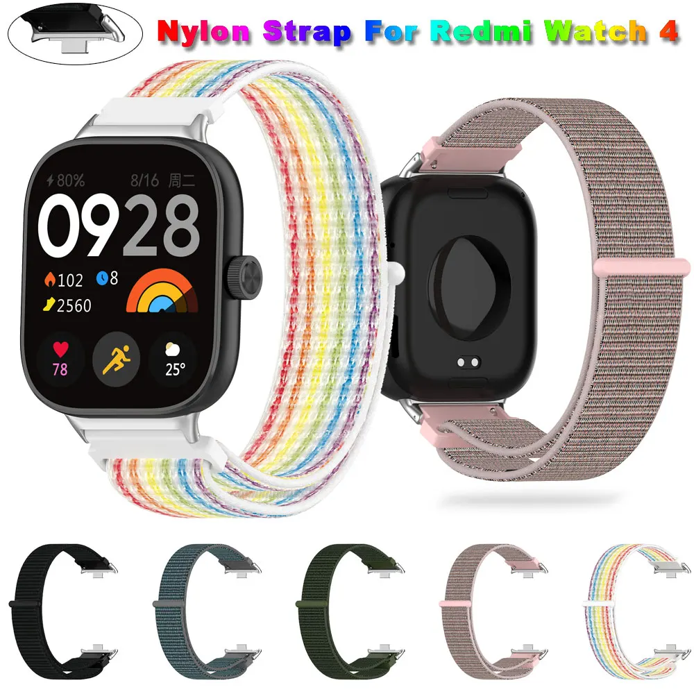 Correa de nailon para reloj Xiaomi Redmi 4, pulsera trenzada de tejido elástico para reloj deportivo Redmi Watch4