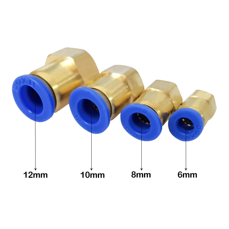 Conectores neumáticos hembra rectos de un toque, tipo PM OD, 4MM, 6MM, 8MM, 10MM, 12MM, rosca de 1/8 '', 1/4'', 3/8 '', 1/2'' - imagen 4