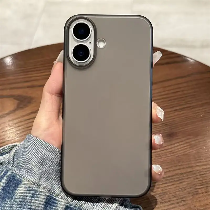 Funda delgada para iPhone 16E 16 15 14 13 12 11 Pro Max Plus mate transparente colorido PC cubierta dura Translúcido Fundas