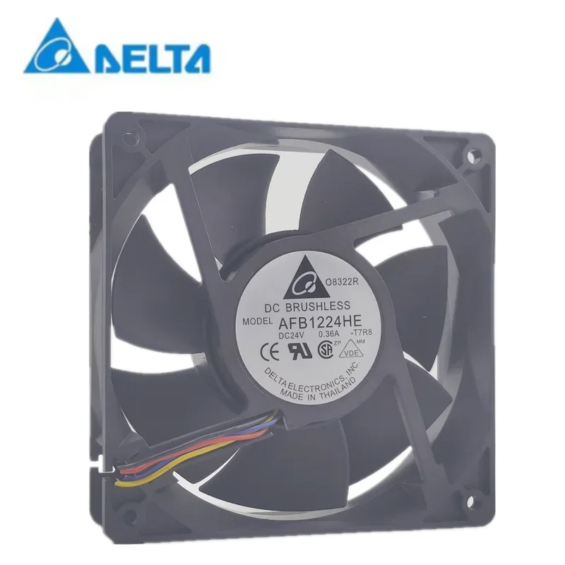 Para delta AFB1224HE 24V DC 0.36A 12038 12cm VENTILADOR DE REFRIGERACIÓN ventilador de refrigeración inversor de gran volumen de aire