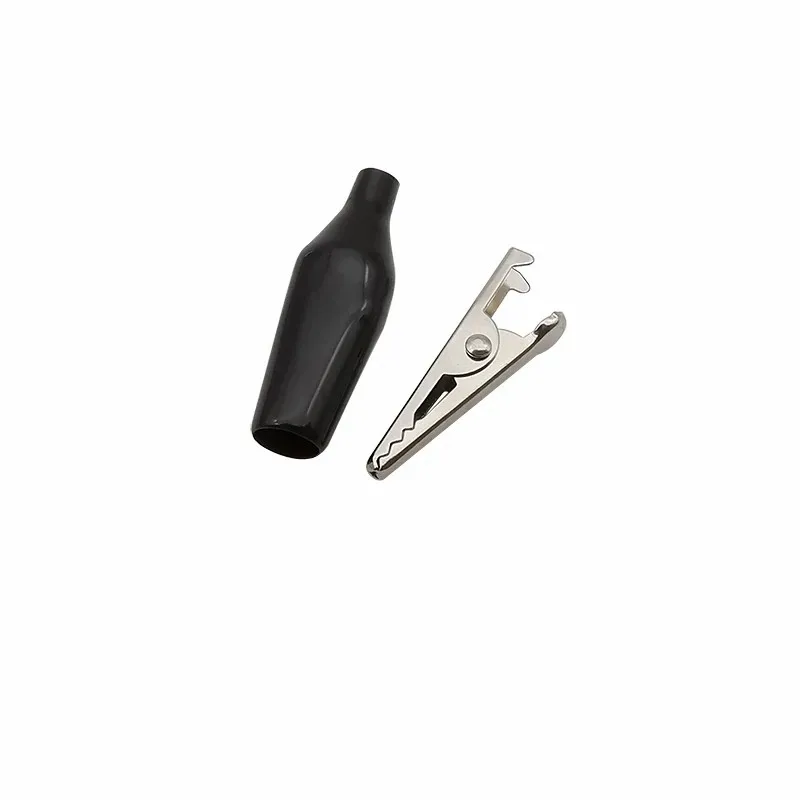 20 piezas 28mm Mini Clip de cocodrilo de Metal G98 abrazaderas eléctricas de cocodrilo sonda de prueba negro rojo con Clips de batería de coche de bota de plástico - imagen 5