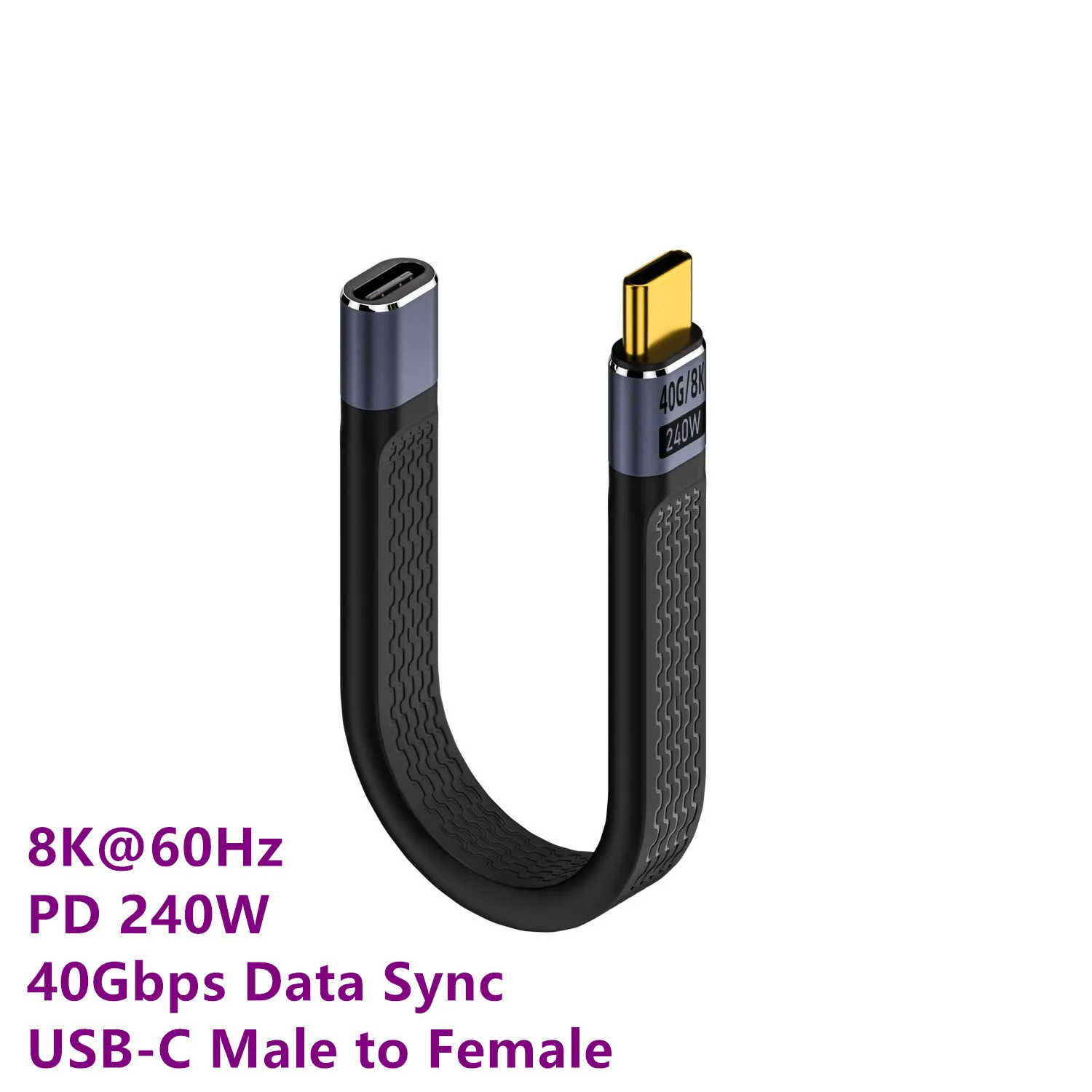 Cable USB C a USB tipo C de 40Gbps para MacBook Pro carga rápida USB 4,0 Gen3 240W PD carga rápida para Cable de carga Samsung Xiaomi - imagen 3