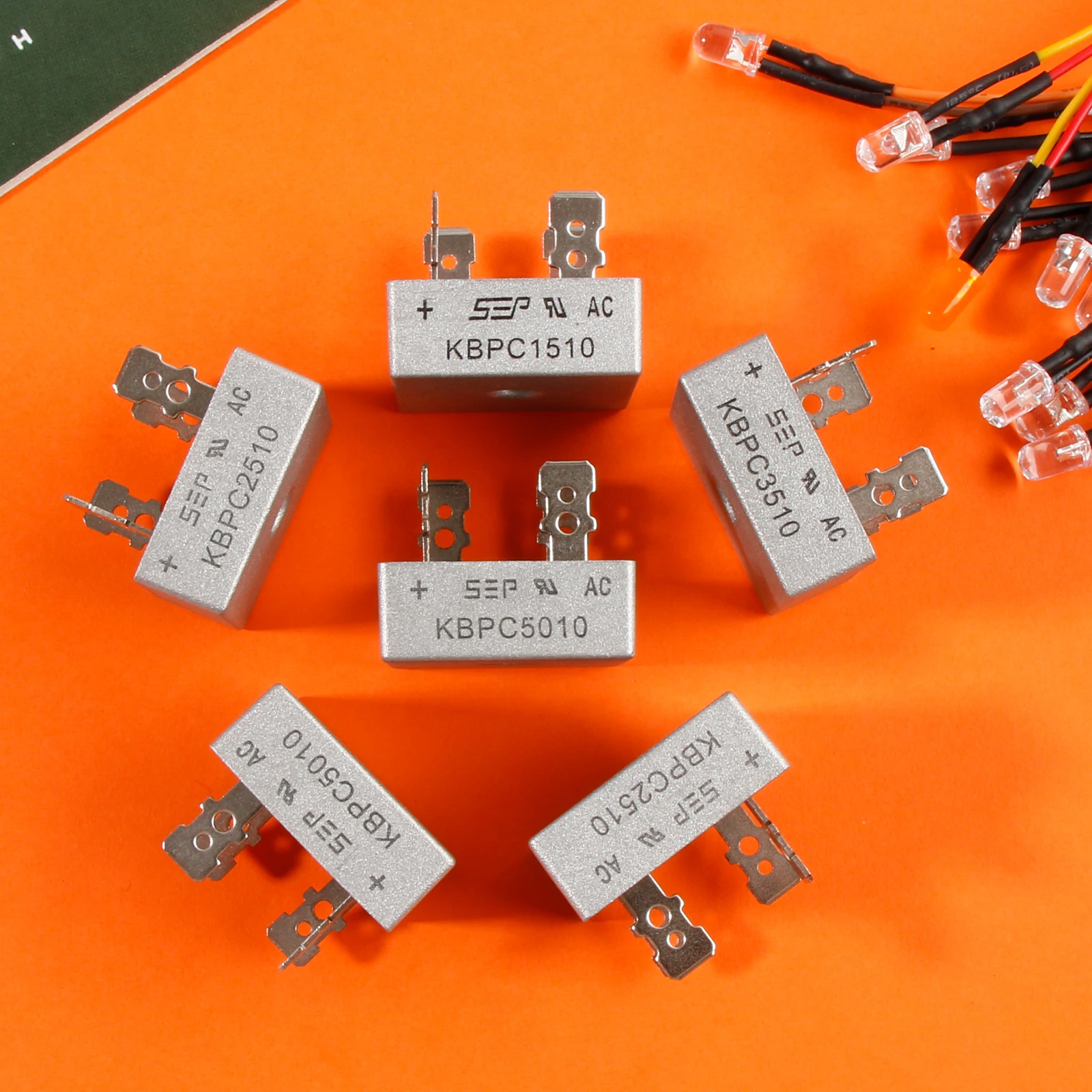 Rectificador de puente de diodo, 2 piezas, KBPC5010, KBPC1510, KBPC2510, KBPC3510, 50A, 1000v, componentes electrónicos monofásicos - imagen 5