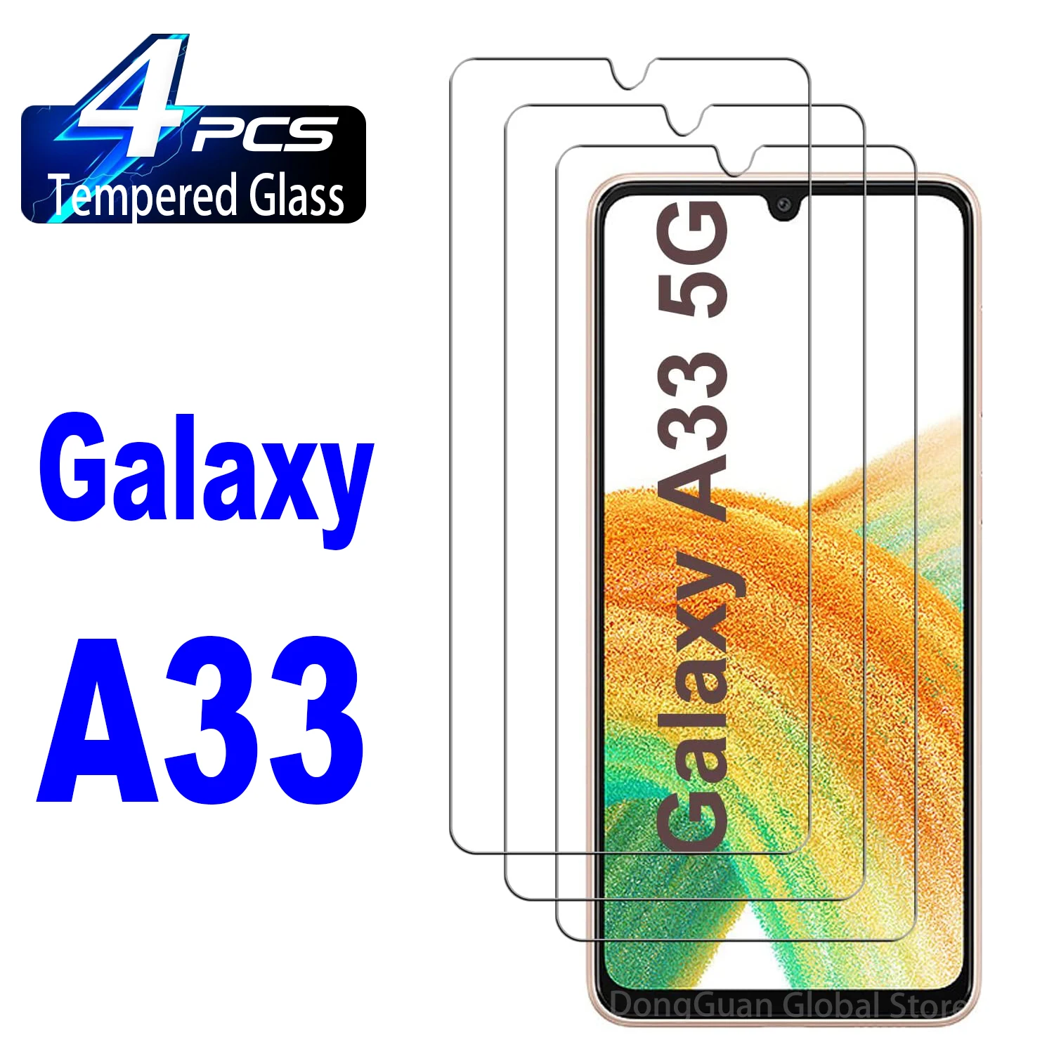 2/4 Uds 9H vidrio templado para Samsung Galaxy A33 5G HD Protector de pantalla de vidrio - imagen 2