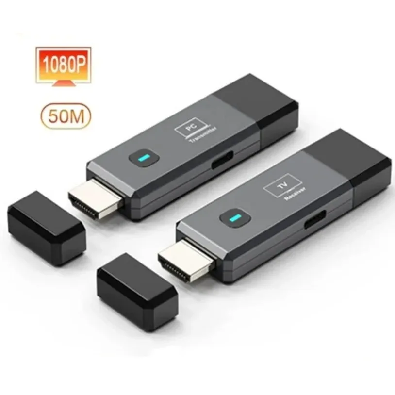 Transmisor y receptor de vídeo de transmisión inalámbrica de 50M, extensor Compatible con HDMI, Cable adaptador de pantalla, espejo de pantalla para cámara