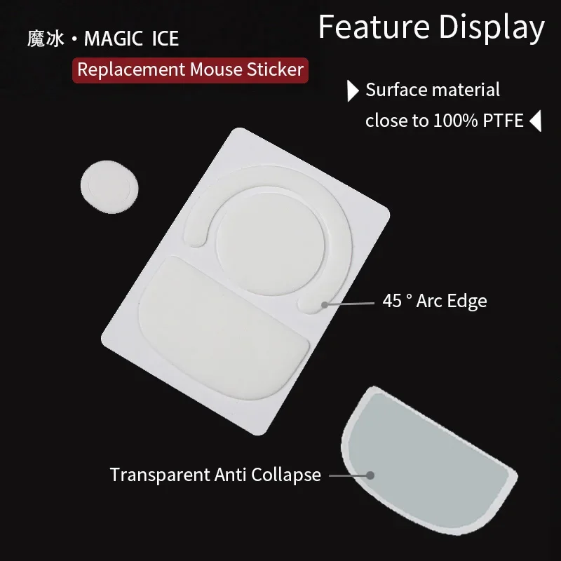 Patines de ratón inusualesWaySports, pies N5, superficie curvada, PTFE, antiolapso, multicapa, Magic Ice Silver Fox - imagen 5