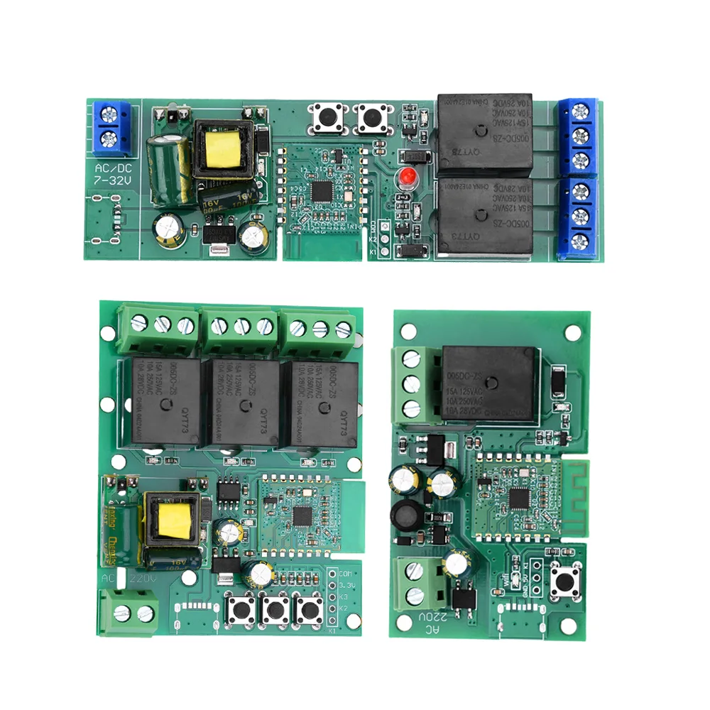 Ewelink-Módulo de relé WiFi con Bluetooth, dispositivo inalámbrico de 1/2/3 canales, interruptor de Control remoto inteligente para el hogar, autobloqueo, enclavamiento, AC220V
