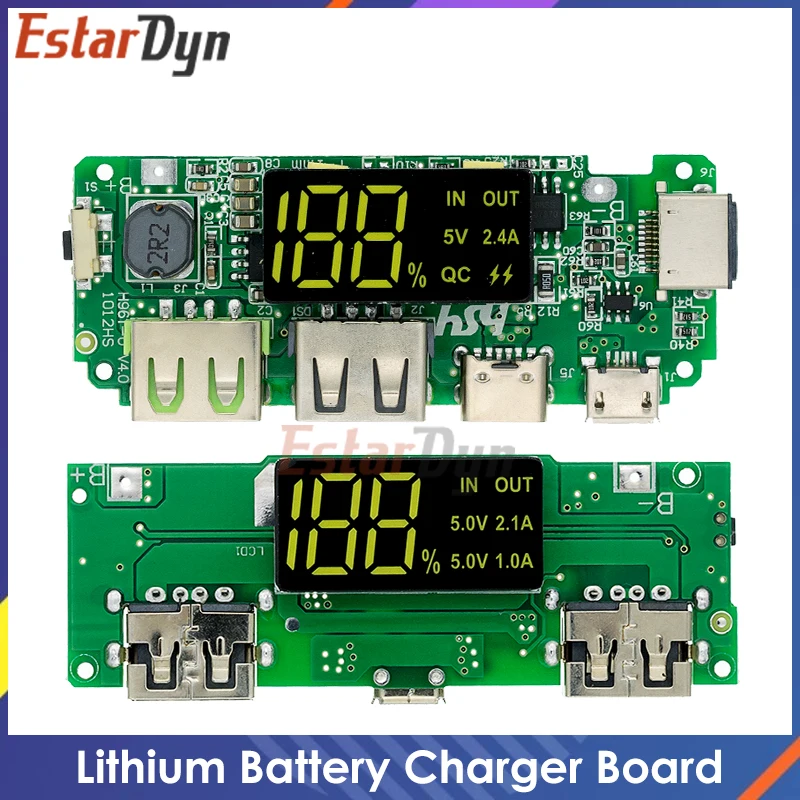 LED Dual USB 5V 2.4A Micro/tipo-c USB banco de energía móvil 18650 módulo de carga cargador de batería de litio placa protección de circuito