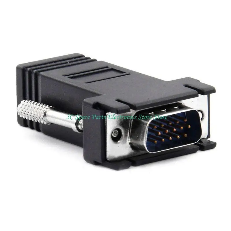 SZ VGA Extensor Macho a LAN Cat5 Cat5e/6 RJ45 Ethernet Convertidor Femenino Adaptador - imagen 3