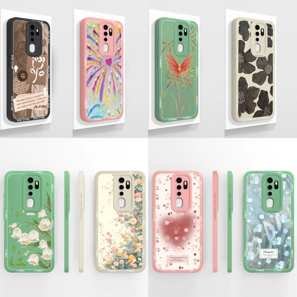 Para Oppo A5 A9 (2020) Funda de teléfono elegantes patrones de flores Funda suave de alta calidad para OppoA5 A 9 2020 Funda de cobertura completa