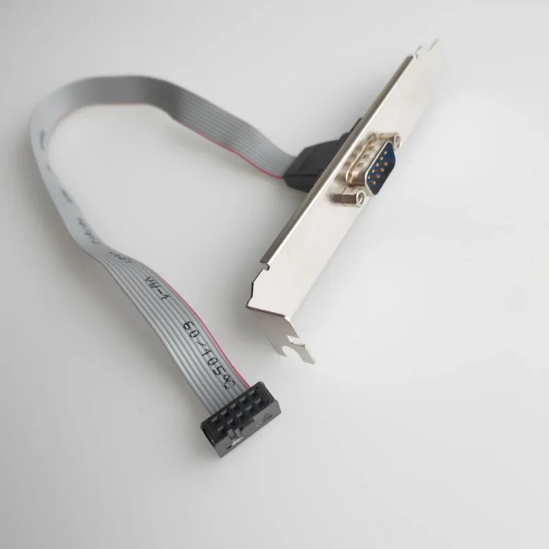 Soporte de puerto serie DB9 RS232 a IDC 10 pines 9 pines macho hembra conector de Cable de cinta placa base de ordenador montaje en Panel - imagen 4