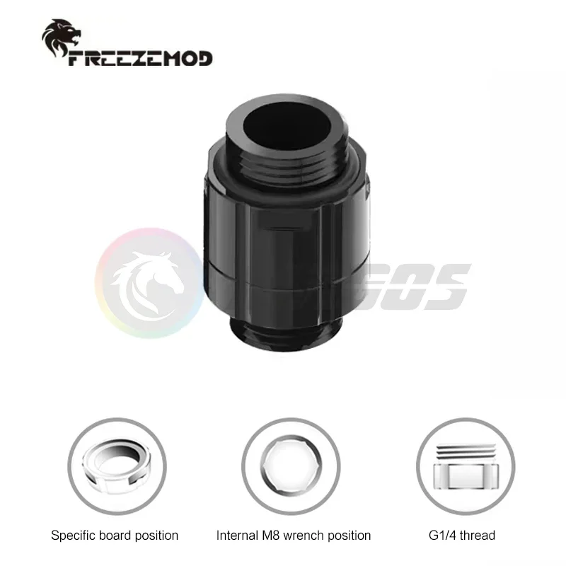 FREEZEMOD PC Refrigeración M-M Conexión, 360 °   Bomba de conexión giratoria, superficie lisa de diseño hexagonal, 4 colores GXZDS-E3