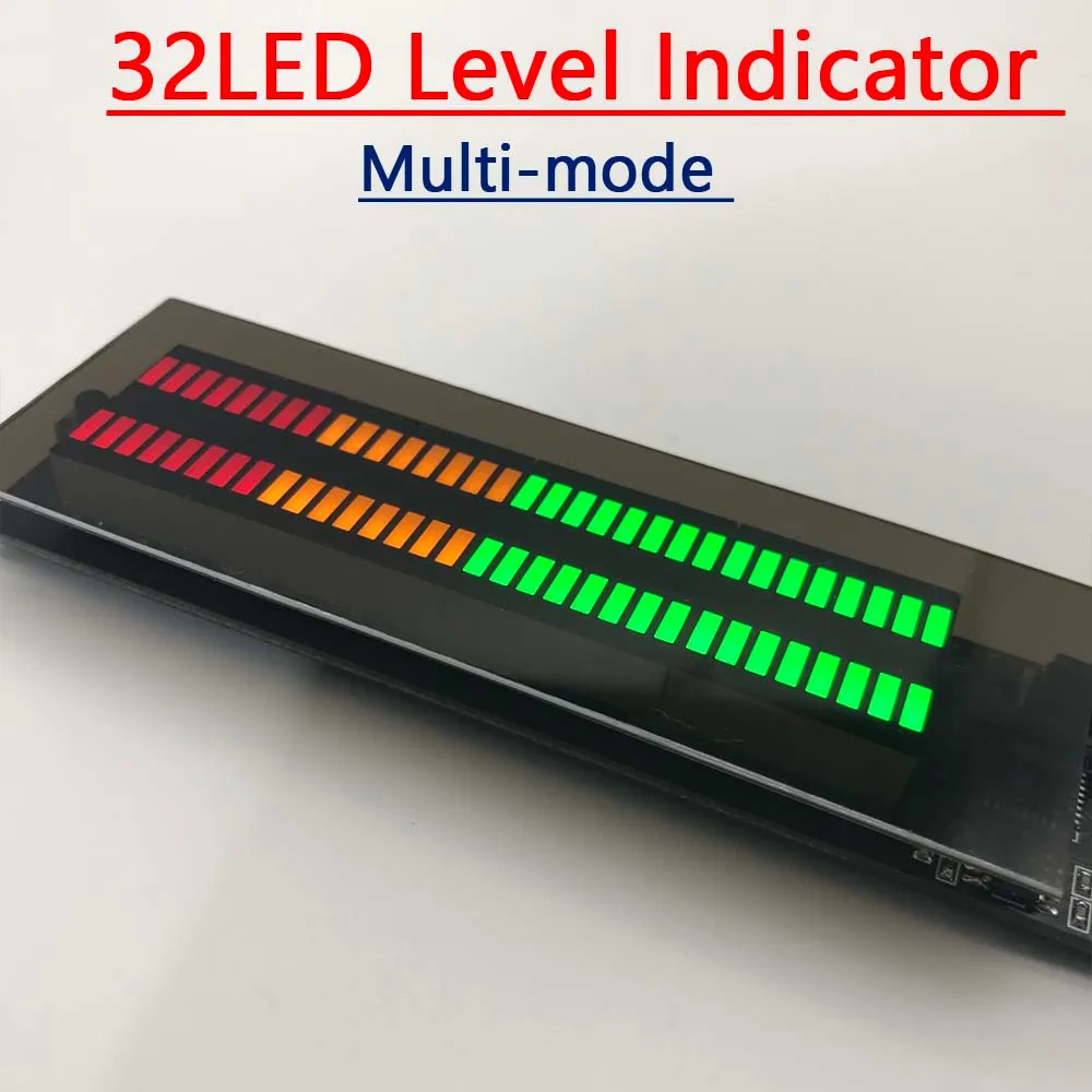 Indicador de nivel LED multimodo 32, pantalla de espectro de música, luz de atmósfera, lámpara de ritmo de Audio, medidor VU para reproductor de coche DC 12V