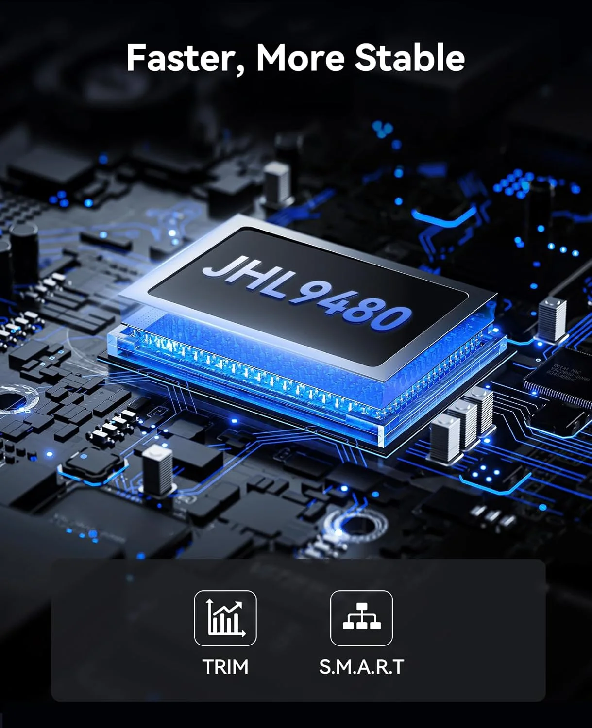 ORICO 80Gbps M.2 NVMe SSD Caja silenciosa sin ventilador Compatible con Thunderbolt 5/4/3/USB4 M-Key NVMe 2280 SSD Tool-Fre para Mac - imagen 3