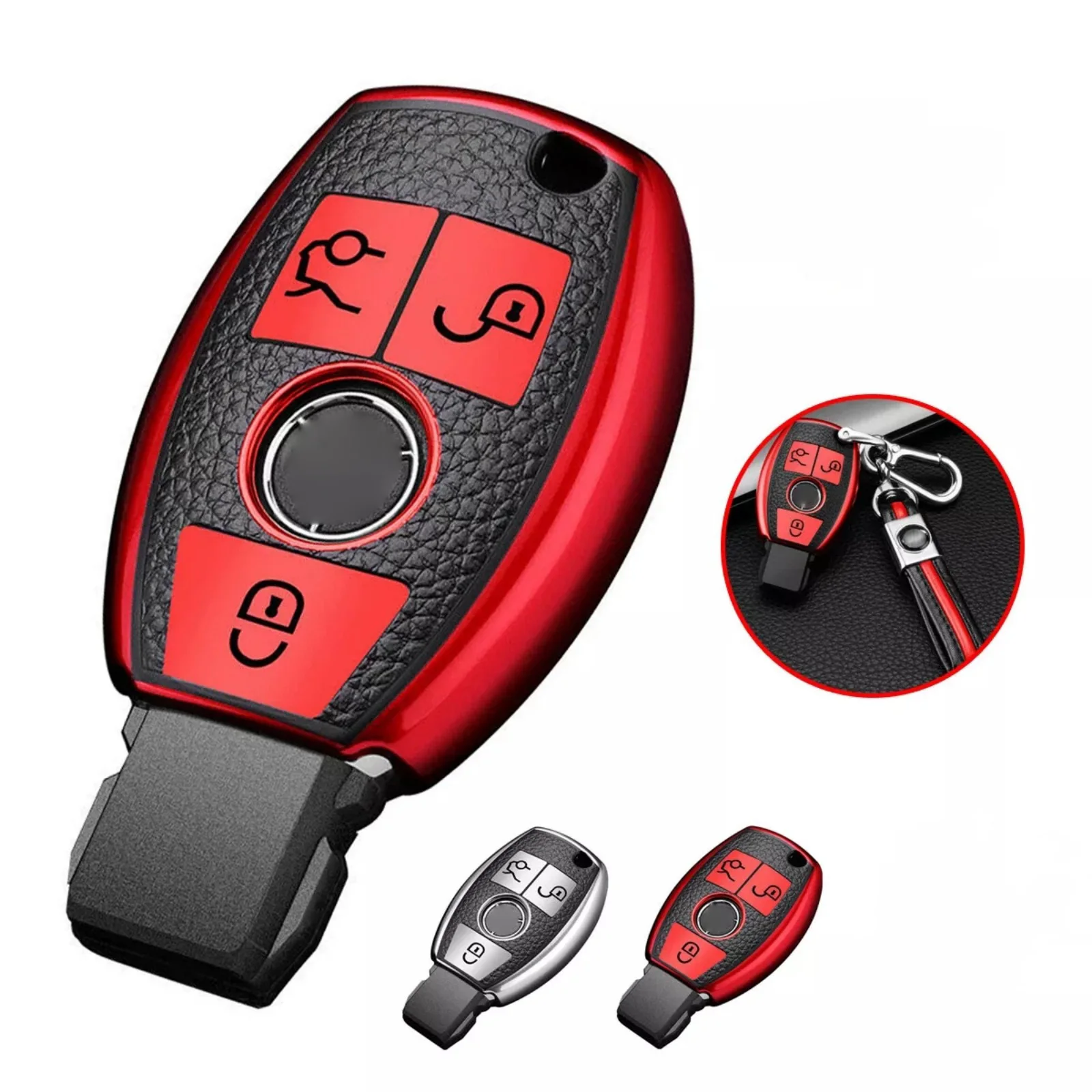 1 unidad de funda para mando a distancia de coche de TPU a la moda para Mercedes Benz A B C E S R CL CLA GL W176 W246 W463 X166, accesorios para automóviles - imagen 4