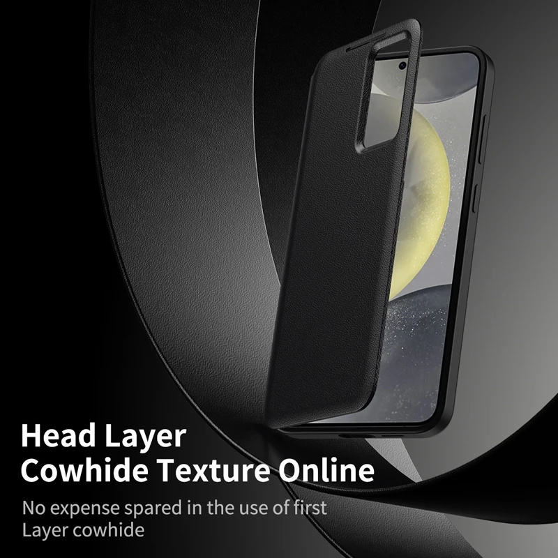 Para Samsung Galaxy S24 S23 S22 Ultra Smart View Window Case ELVEV Funda de cuero de calidad duradera sin tapa para responder - imagen 3