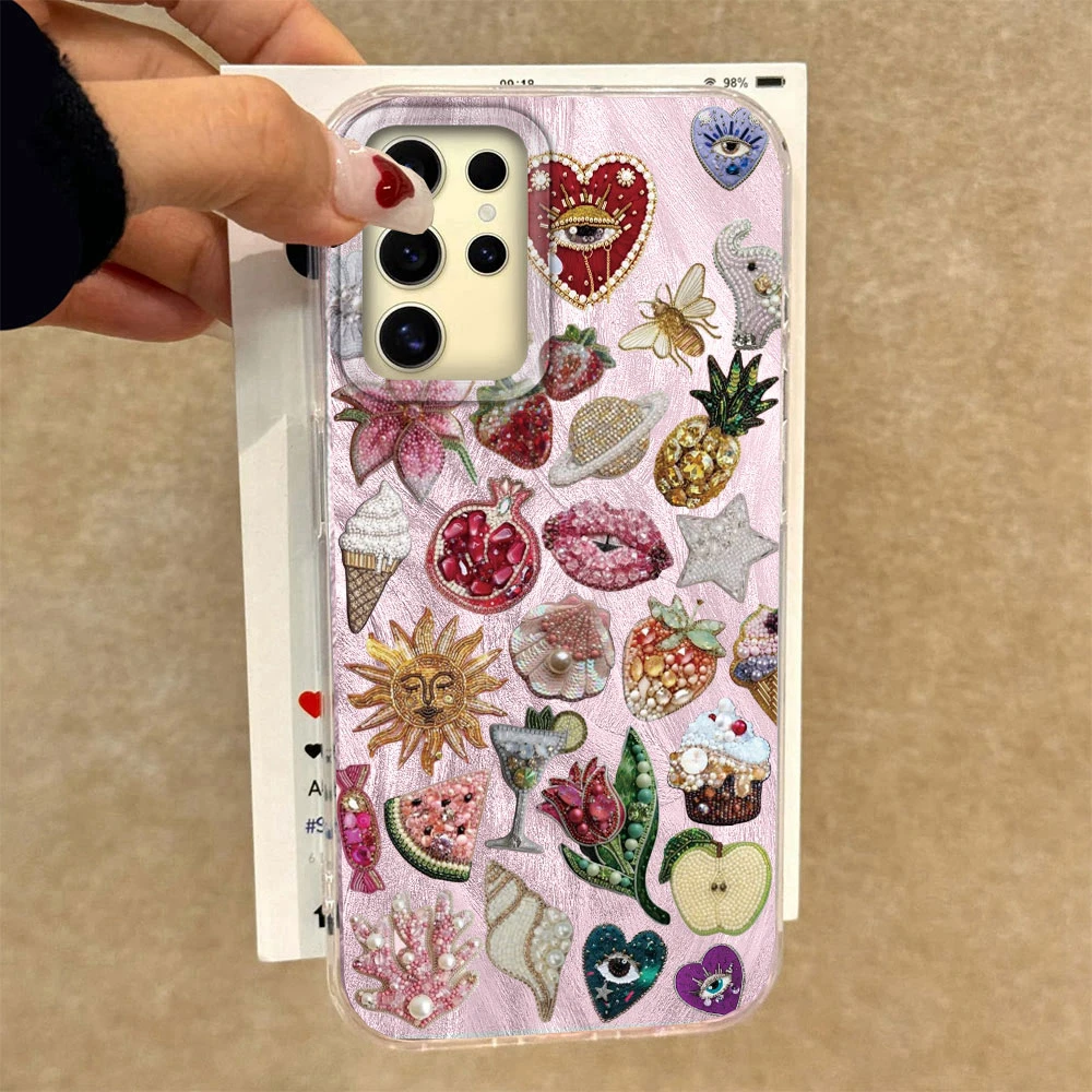 Estilo Retro cara rosa sol estrellas mujeres niñas funda de teléfono para Samsung Galaxy S25 Edge S24 S23 S22 S21 FE Plus Ultra funda de silicona - imagen 4